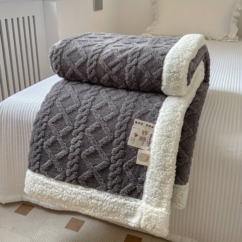 Martha - Diamond Textured Sherpa Blanket