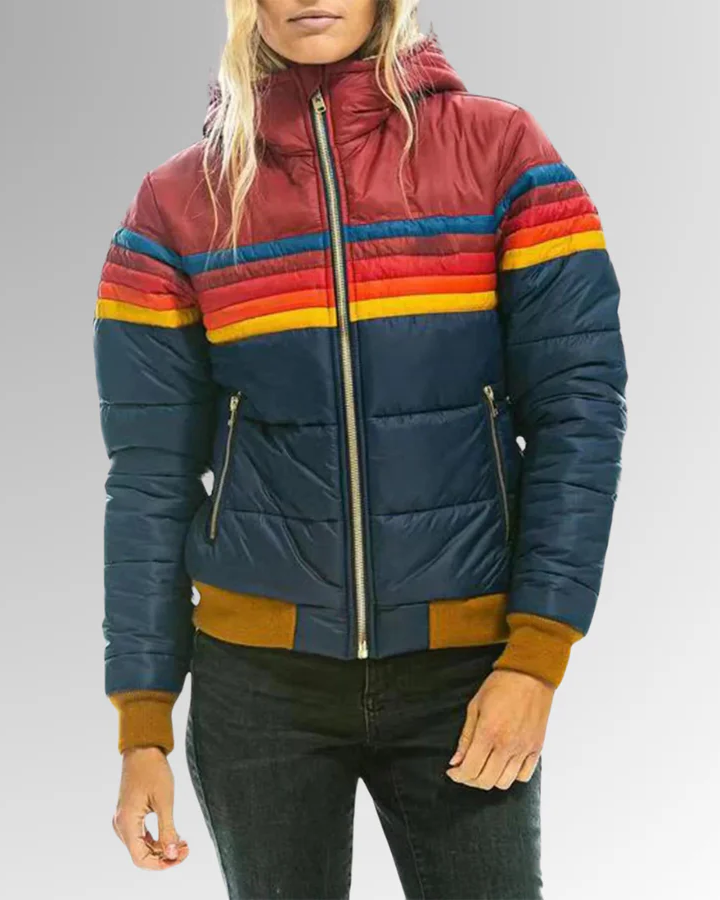 Mayla - Retro Striped Insulated Puffer