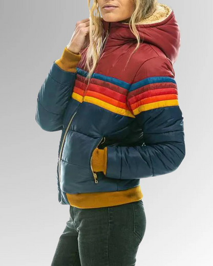 Mayla - Retro Striped Insulated Puffer