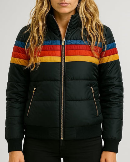 Mayla - Retro Striped Insulated Puffer