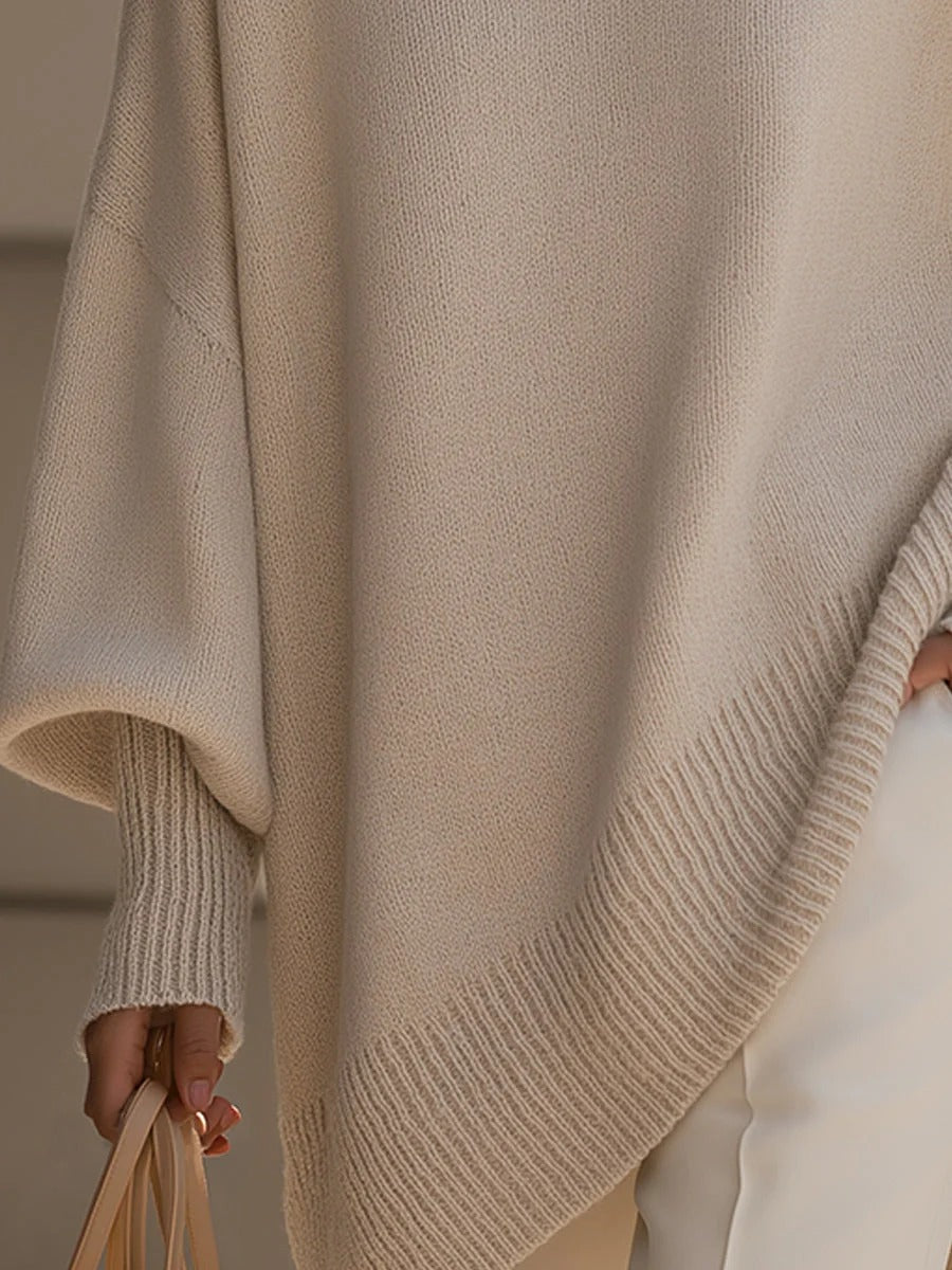 Clara - Oversized Batwing Knit Poncho