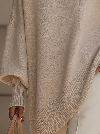 Clara - Oversized Batwing Knit Poncho