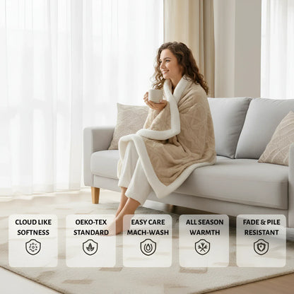 Martha - Diamond Textured Sherpa Blanket