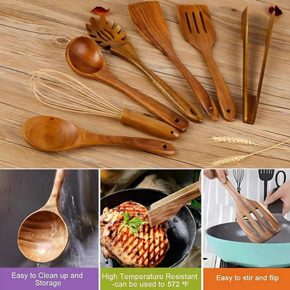 Caleb - Wooden Cooking Utensil Set