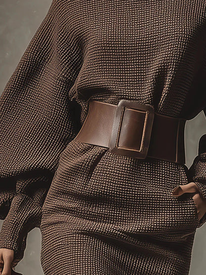 Elena - Structured Belted Knit Dress