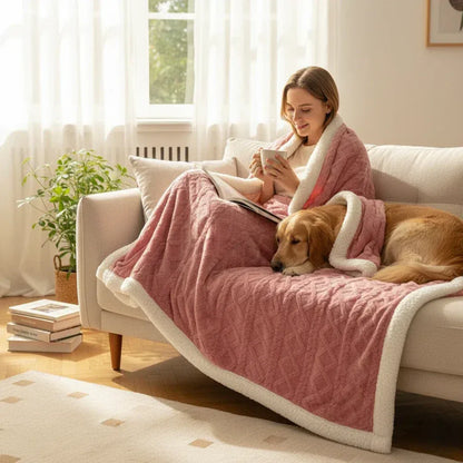 Martha - Diamond Textured Sherpa Blanket
