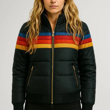 Mayla - Retro Striped Insulated Puffer