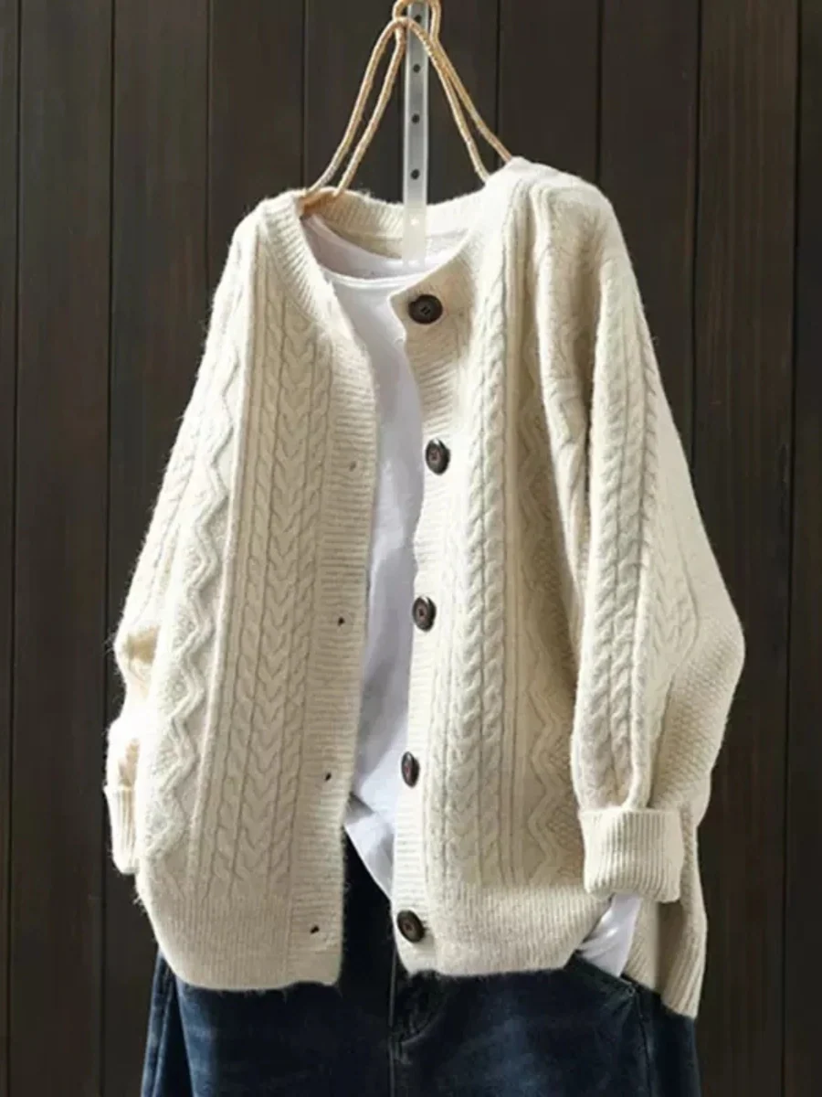 Audrey - Oversized Cable Knit Cardigan