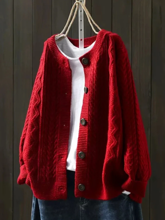 Audrey - Oversized Cable Knit Cardigan