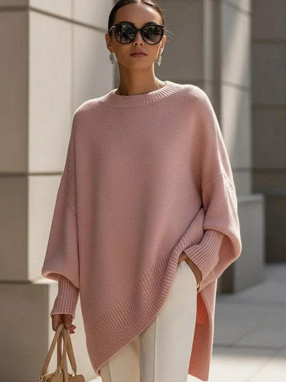 Clara - Oversized Batwing Knit Poncho