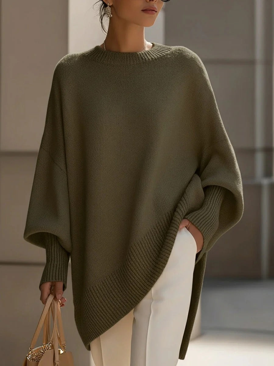 Clara - Oversized Batwing Knit Poncho