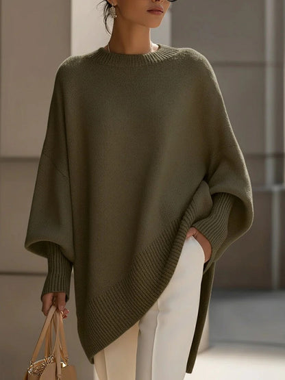Clara - Oversized Batwing Knit Poncho