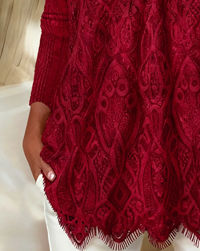 Clara - Elegant Square Neck Lace Top